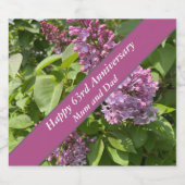 Étiquettes Pour Bouteilles De Vin Mousseux 63e anniversaire Lilac modifiable (Étiquettes simples)