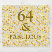 Étiquettes Pour Bouteilles De Vin Mousseux 64th Birthday  (Étiquettes simples)