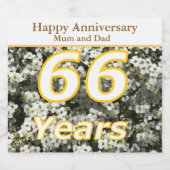 Étiquettes Pour Bouteilles De Vin Mousseux 66e anniversaire modifiable (Étiquettes simples)