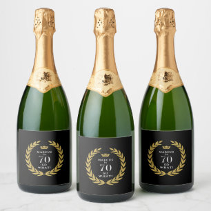 Étiquettes Pour Bouteilles De Vin Mousseux 70 Alors, quel drôle Laurel Wreath Crown 70e anniv
