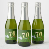 Étiquettes Pour Bouteilles De Vin Mousseux 70e anniversaire avec balle de golf sur vert (Bouteilles)