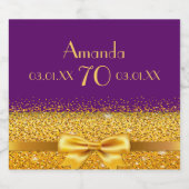 Étiquettes Pour Bouteilles De Vin Mousseux 70e anniversaire de l'arc en or violet (Étiquettes simples)