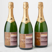 Étiquettes Pour Bouteilles De Vin Mousseux 8e anniversaire, bronze et poterie (Bouteilles)