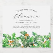 Étiquettes Pour Bouteilles De Vin Mousseux 95th Birthday December Birth Flower Holly (Étiquettes simples)