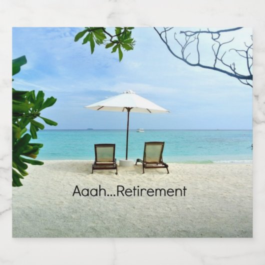 Étiquettes Pour Bouteilles De Vin Mousseux Aaah...Retraite (Étiquettes simples)