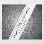 Étiquettes Pour Bouteilles De Vin Mousseux Acier du 11e anniversaire (Étiquettes simples)