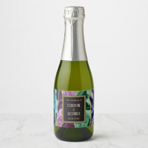 Étiquettes Pour Bouteilles De Vin Mousseux Agate Mini Aquarelle Paon