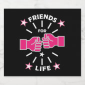 Étiquettes Pour Bouteilles De Vin Mousseux Amis De La Vie (Étiquettes simples)