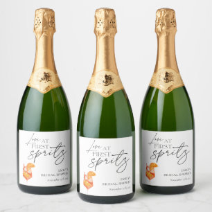 Étiquettes Pour Bouteilles De Vin Mousseux Amour au premier Spritz Enterrement de Vie de Jeun