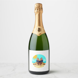 Étiquettes Pour Bouteilles De Vin Mousseux Amoureux français de Bulldog
