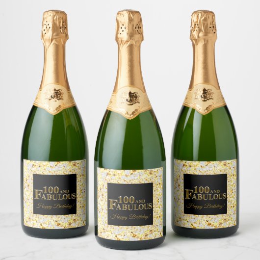 Étiquettes Pour Bouteilles De Vin Mousseux Anniversaire 100 ans (Bouteilles)