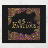 Étiquettes Pour Bouteilles De Vin Mousseux Anniversaire 45 ans (Étiquettes simples)