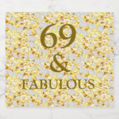 Étiquettes Pour Bouteilles De Vin Mousseux Anniversaire 69 ans (Étiquettes simples)