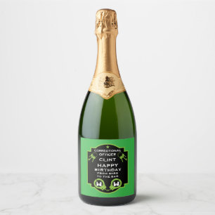 Étiquettes Pour Bouteilles De Vin Mousseux Anniversaire de l'agent pénitentiaire