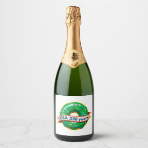 Étiquettes Pour Bouteilles De Vin Mousseux Anniversaire des 250 ans de l'Amérique avec un don