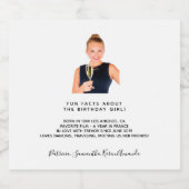 Étiquettes Pour Bouteilles De Vin Mousseux Anniversaire fun faits biographie blanc photo (Étiquettes simples)