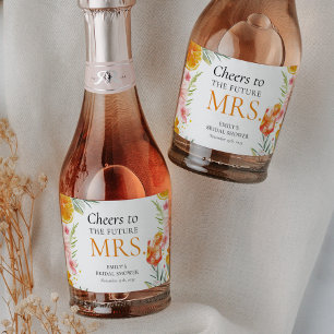 Étiquettes Pour Bouteilles De Vin Mousseux Aperol Spritz Aquarelle Enterrement de Vie de Jeun