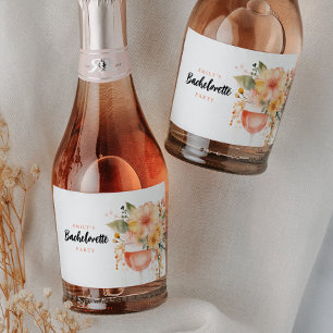 Étiquettes Pour Bouteilles De Vin Mousseux Aperol Spritz Floral Bachelorette