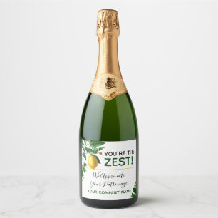 Étiquettes Pour Bouteilles De Vin Mousseux Appréciation du client "Vous êtes le Zest" Lemon