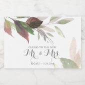 Étiquettes Pour Bouteilles De Vin Mousseux Aquarelle Foliage d'automne Réception de mariage (Étiquettes simples)