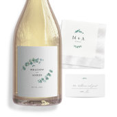 Étiquettes Pour Bouteilles De Vin Mousseux Aquarelle Mariage Adélaïde Eucalyptus