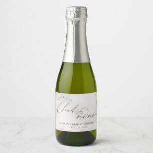 Étiquettes Pour Bouteilles De Vin Mousseux Aquarelle sur nuage 9 Fêtes des mariées Favorisées