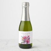 Étiquettes Pour Bouteilles De Vin Mousseux Aquarelle Tropical Bliss-Mariage (Devant)