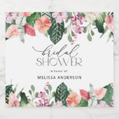 Étiquettes Pour Bouteilles De Vin Mousseux Aquarelle Tropical Floral Fête des mariées Sparkli (Étiquettes simples)