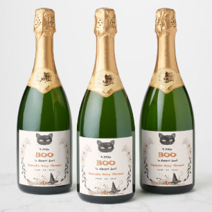Étiquettes Pour Bouteilles De Vin Mousseux Aquarelle Un Petit Baby shower Boo Halloween