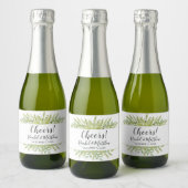 Étiquettes Pour Bouteilles De Vin Mousseux Aquarelle verte Mariage Mini (Bouteilles)