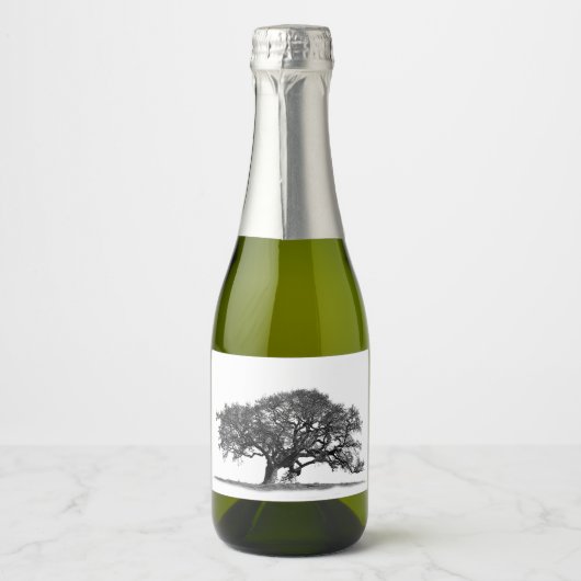 ÉTIQUETTES POUR BOUTEILLES DE VIN MOUSSEUX ARBRE DE CHÊNE NOIR (Devant)