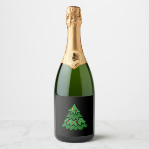 Étiquettes Pour Bouteilles De Vin Mousseux Arbre de Noël