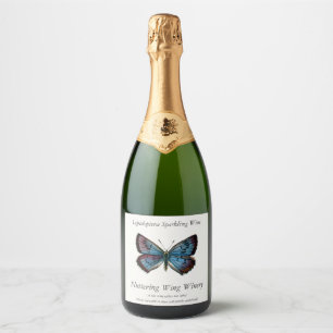 Étiquettes Pour Bouteilles De Vin Mousseux Arion glaucopsyche - Le Grand Papillon Bleu