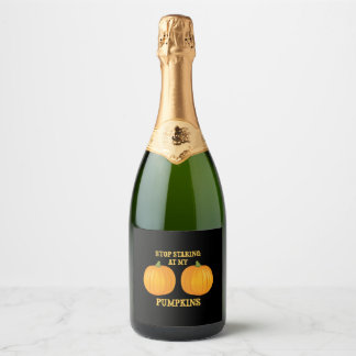 Étiquettes Pour Bouteilles De Vin Mousseux Arrêtez de regarder mes Citrouilles