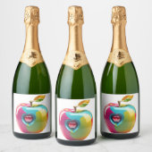 Étiquettes Pour Bouteilles De Vin Mousseux Art Apple vibrant (Bouteilles)