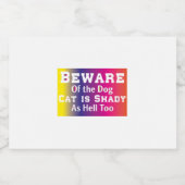 Étiquettes Pour Bouteilles De Vin Mousseux Art Chat Méfiez-Vous Du Chien (Étiquettes simples)