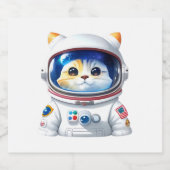 Étiquettes Pour Bouteilles De Vin Mousseux Astrocat - Astronaut Cat Ba (Étiquettes simples)