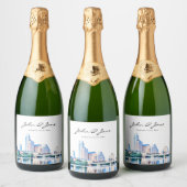 Étiquettes Pour Bouteilles De Vin Mousseux Austin Texas Mariage personnalisé Sparkling Wine L (Bouteilles)