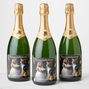 Étiquettes Pour Bouteilles De Vin Mousseux Australian Quokka Marry Me, Mariage