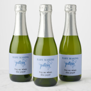 Étiquettes Pour Bouteilles De Vin Mousseux Baby shower Baby Faisant Potion Favoriser Blue Min