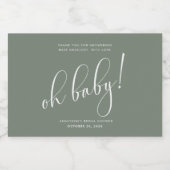 Étiquettes Pour Bouteilles De Vin Mousseux Baby shower Moderne Script Merci  (Étiquettes simples)