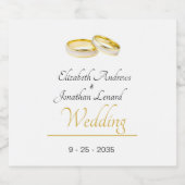 Étiquettes Pour Bouteilles De Vin Mousseux Bagues élégantes Mariage simple (Étiquettes simples)