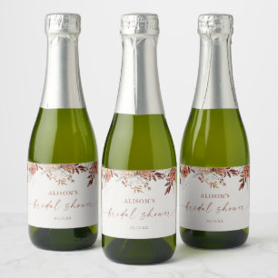 Étiquettes Pour Bouteilles De Vin Mousseux Baigneoire en terre cuite florale Bohème Mariage
