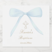 Étiquettes Pour Bouteilles De Vin Mousseux Baptême bleu arc (Étiquettes simples)