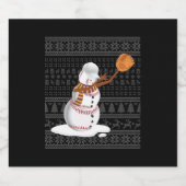 Étiquettes Pour Bouteilles De Vin Mousseux Baseball de Noël (Étiquettes simples)