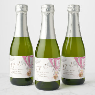 Étiquettes Pour Bouteilles De Vin Mousseux Bearly Wait Teden Ours Rose Pop It Quand Elle Pops
