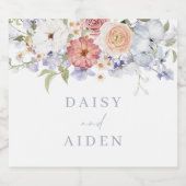 Étiquettes Pour Bouteilles De Vin Mousseux Beau Mariage d'aquarelle végétale (Étiquettes simples)