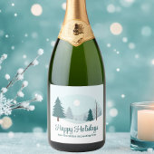 Étiquettes Pour Bouteilles De Vin Mousseux Beau Noël Arbres Fêtes d'hiver Fête