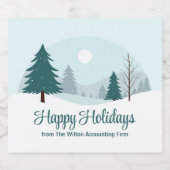 Étiquettes Pour Bouteilles De Vin Mousseux Beau Noël Arbres Fêtes d'hiver Fête (Étiquettes simples)