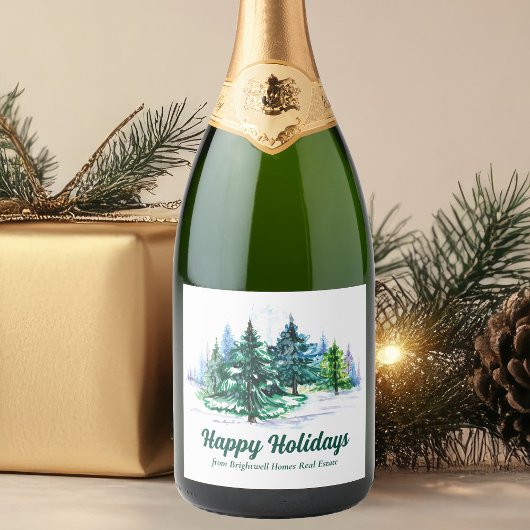 Étiquettes Pour Bouteilles De Vin Mousseux Beautiful Happy Holidays Custom Christmas Party